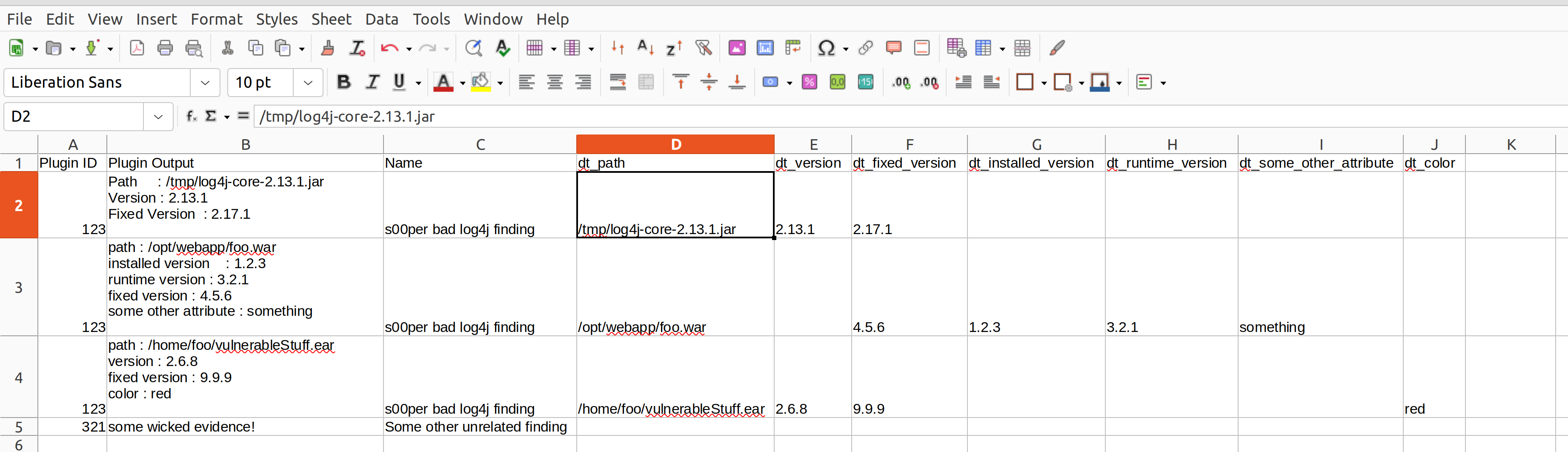 log4j report after data transformation